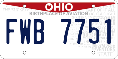 OH license plate FWB7751