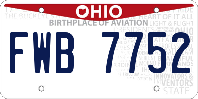 OH license plate FWB7752