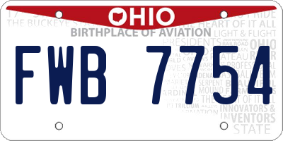 OH license plate FWB7754