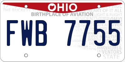 OH license plate FWB7755