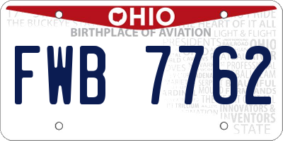 OH license plate FWB7762
