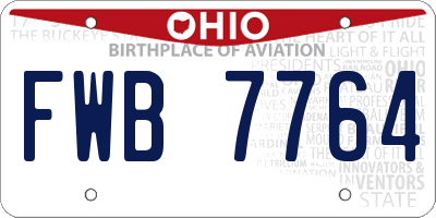 OH license plate FWB7764