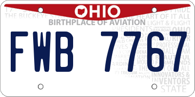 OH license plate FWB7767