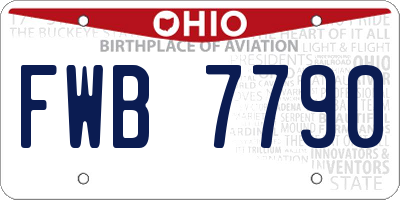 OH license plate FWB7790