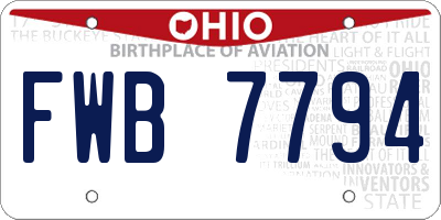 OH license plate FWB7794