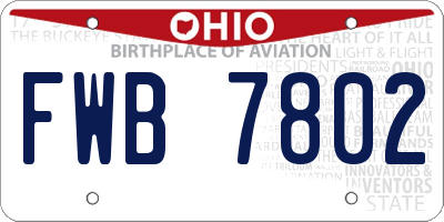 OH license plate FWB7802