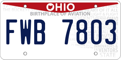 OH license plate FWB7803