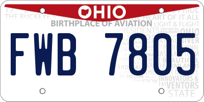 OH license plate FWB7805