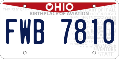 OH license plate FWB7810