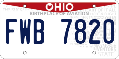 OH license plate FWB7820