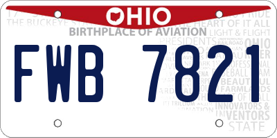 OH license plate FWB7821