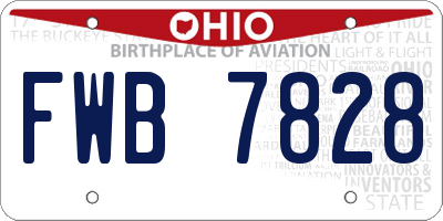OH license plate FWB7828