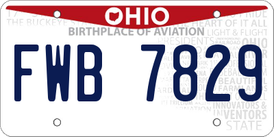 OH license plate FWB7829