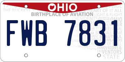 OH license plate FWB7831