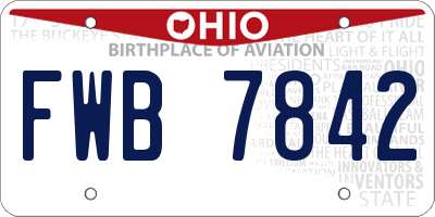 OH license plate FWB7842