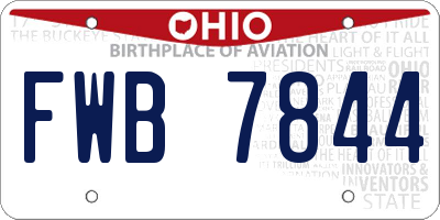 OH license plate FWB7844