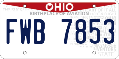 OH license plate FWB7853