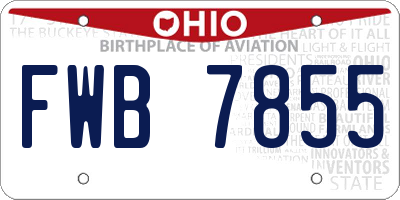 OH license plate FWB7855