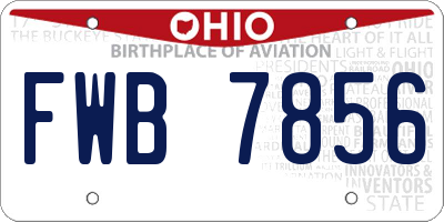 OH license plate FWB7856