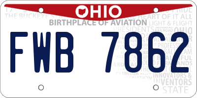 OH license plate FWB7862