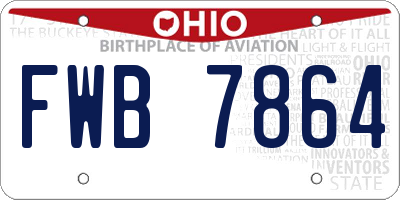OH license plate FWB7864