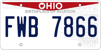 OH license plate FWB7866