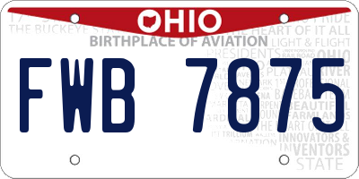 OH license plate FWB7875