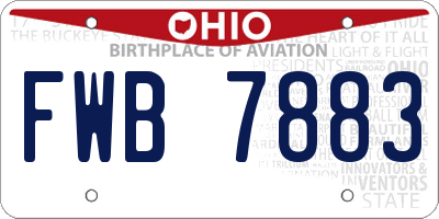 OH license plate FWB7883