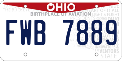 OH license plate FWB7889