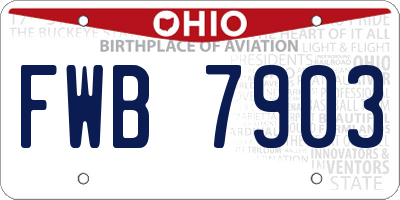 OH license plate FWB7903