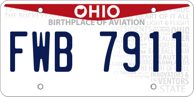 OH license plate FWB7911