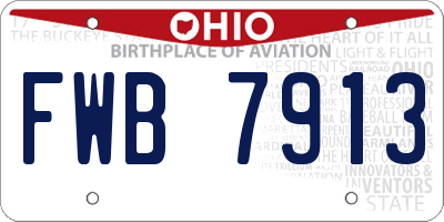 OH license plate FWB7913