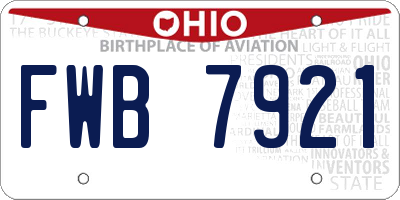 OH license plate FWB7921