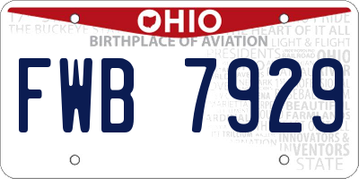 OH license plate FWB7929