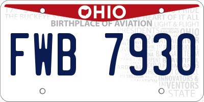 OH license plate FWB7930