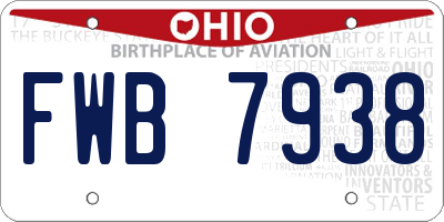 OH license plate FWB7938