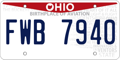 OH license plate FWB7940