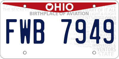 OH license plate FWB7949