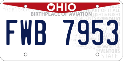 OH license plate FWB7953