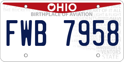 OH license plate FWB7958