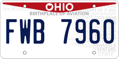 OH license plate FWB7960