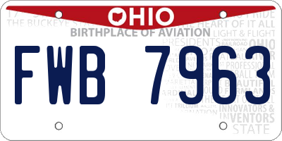 OH license plate FWB7963