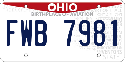 OH license plate FWB7981