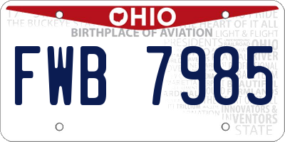 OH license plate FWB7985