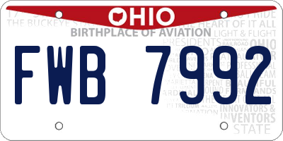 OH license plate FWB7992