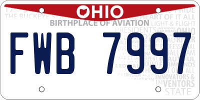 OH license plate FWB7997