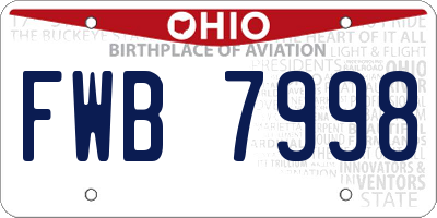 OH license plate FWB7998