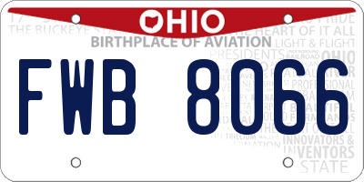 OH license plate FWB8066