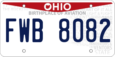 OH license plate FWB8082