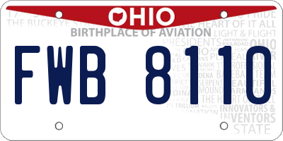 OH license plate FWB8110